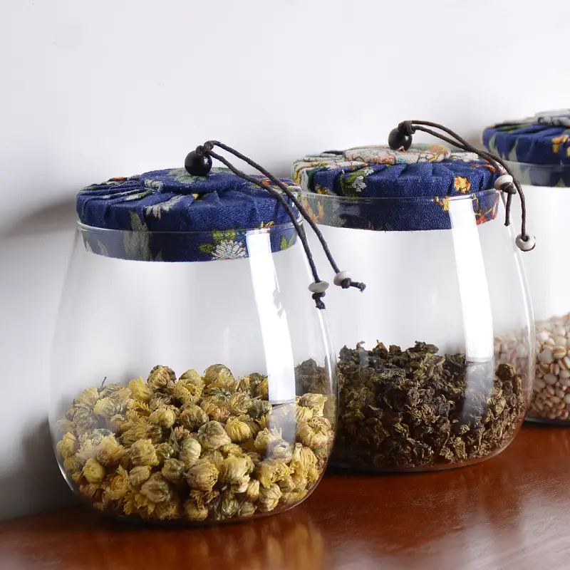 Cork High Borosilicate Tea Jar with Exquisite Cloth Cover - Image 7