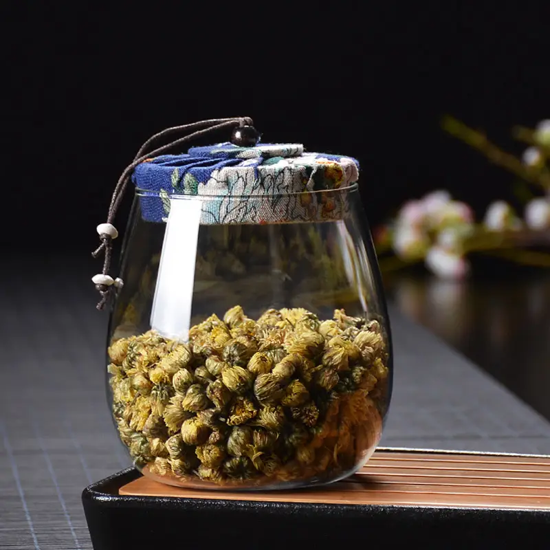 Cork High Borosilicate Tea Jar with Exquisite Cloth Cover - Image 8
