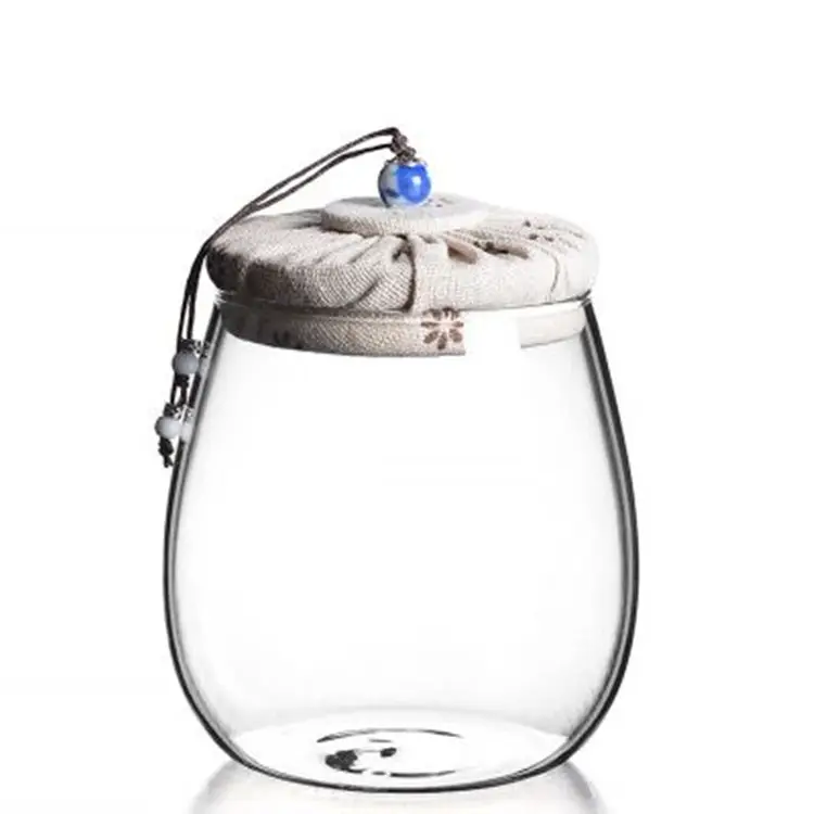 Cork High Borosilicate Tea Jar with Exquisite Cloth Cover - Image 2