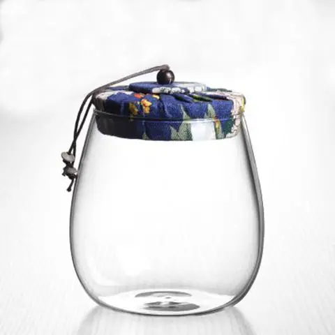 Cork High Borosilicate Tea Jar with Exquisite Cloth Cover - Image 3