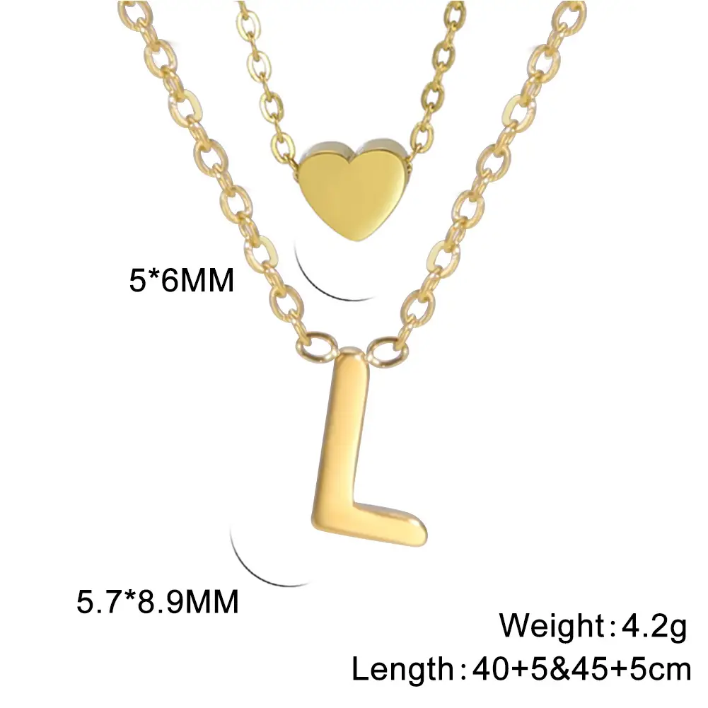 Golden P-Heart Necklace for Women - Image 12