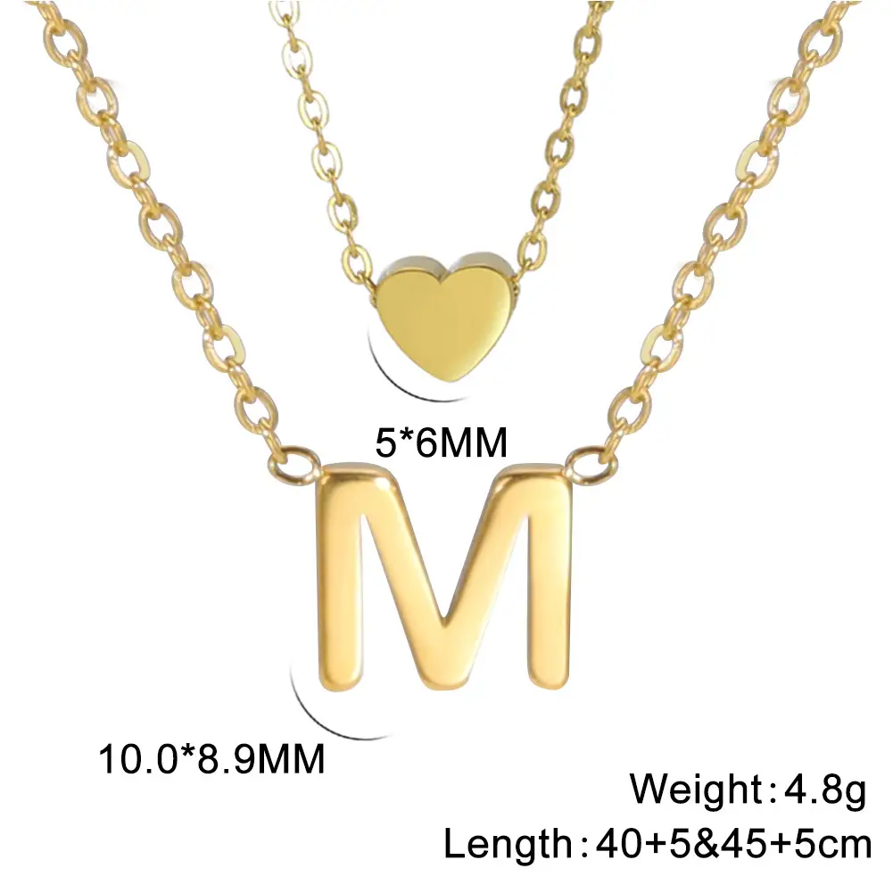 Golden P-Heart Necklace for Women - Image 13