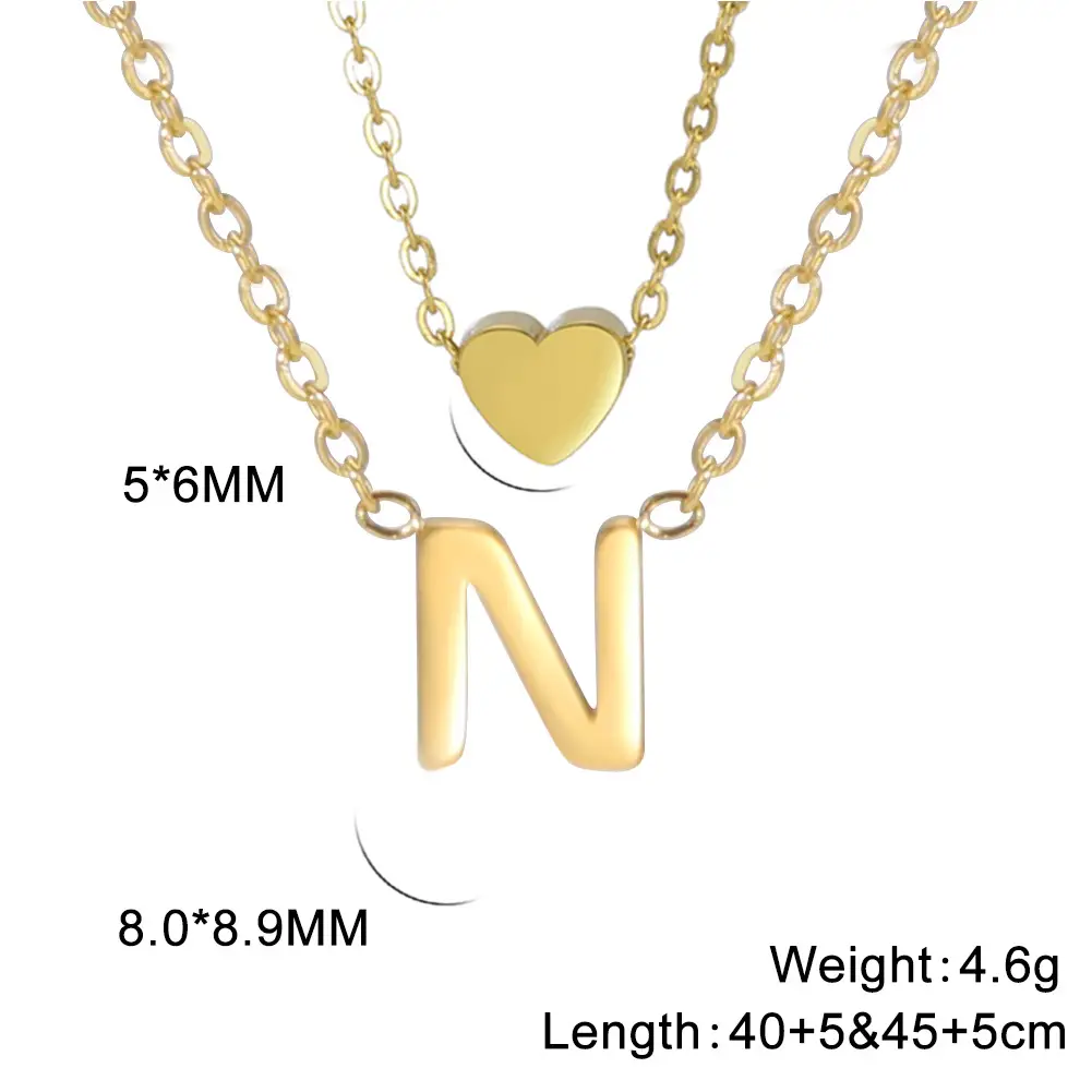 Golden P-Heart Necklace for Women - Image 14