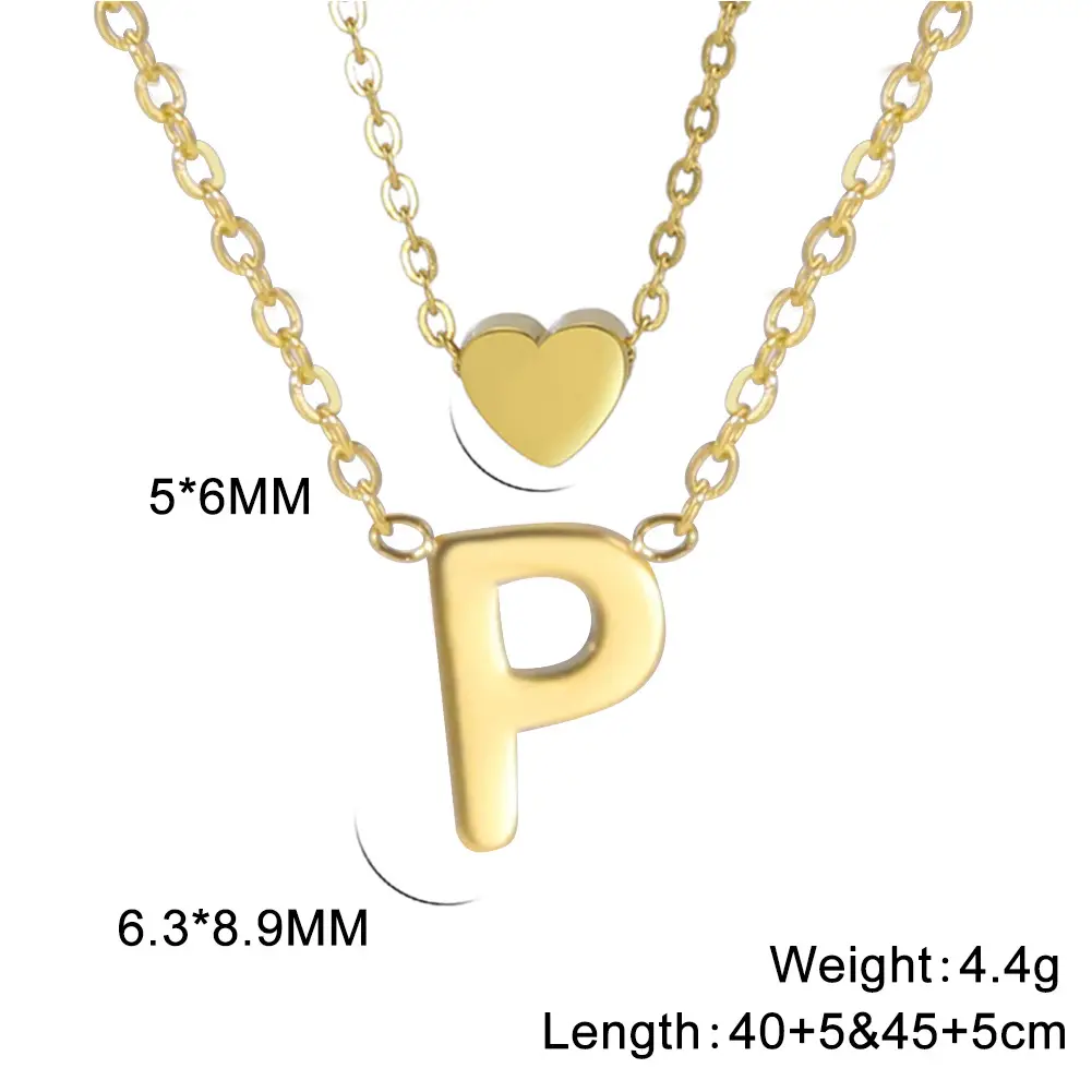 Golden P-Heart Necklace for Women - Image 16