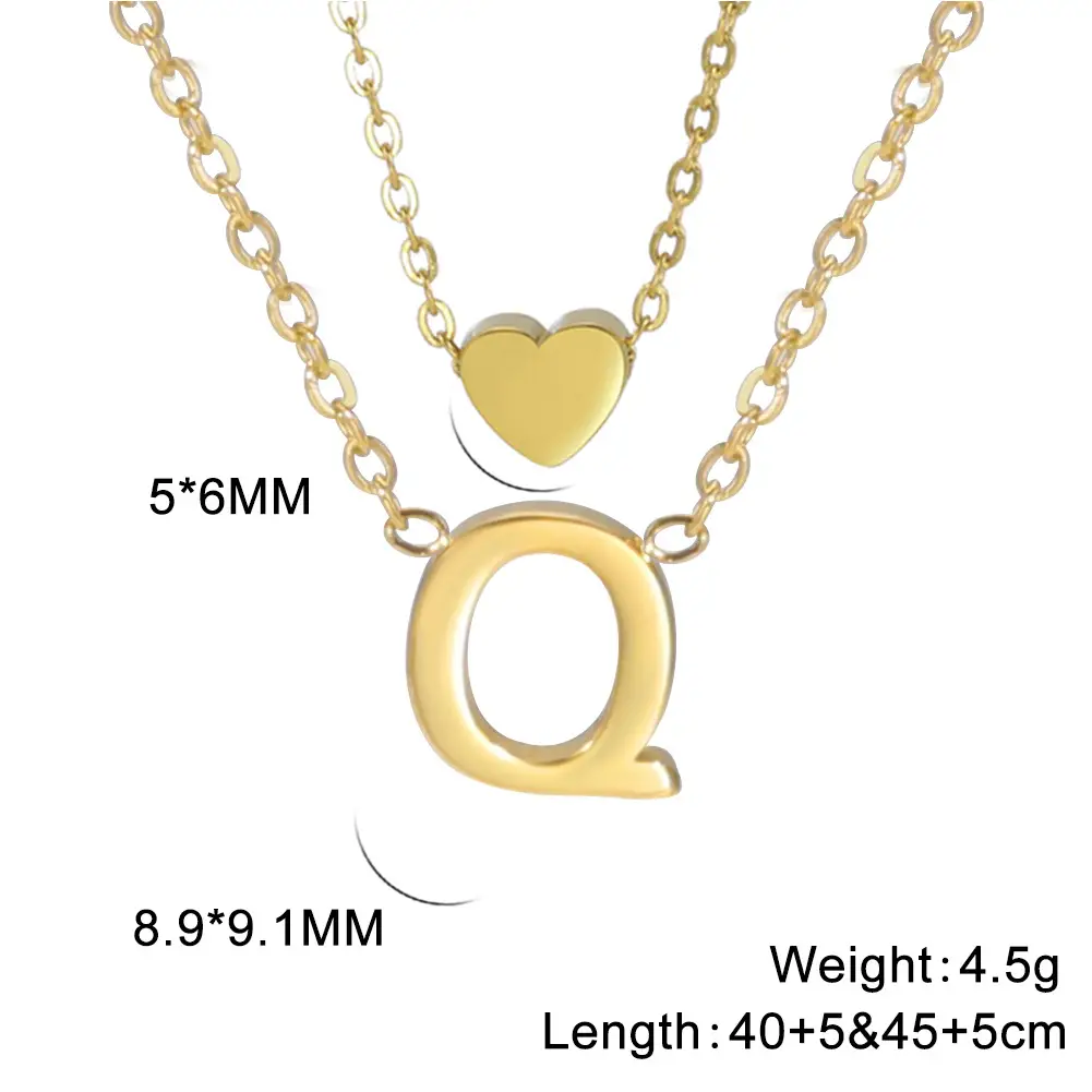 Golden P-Heart Necklace for Women - Image 17