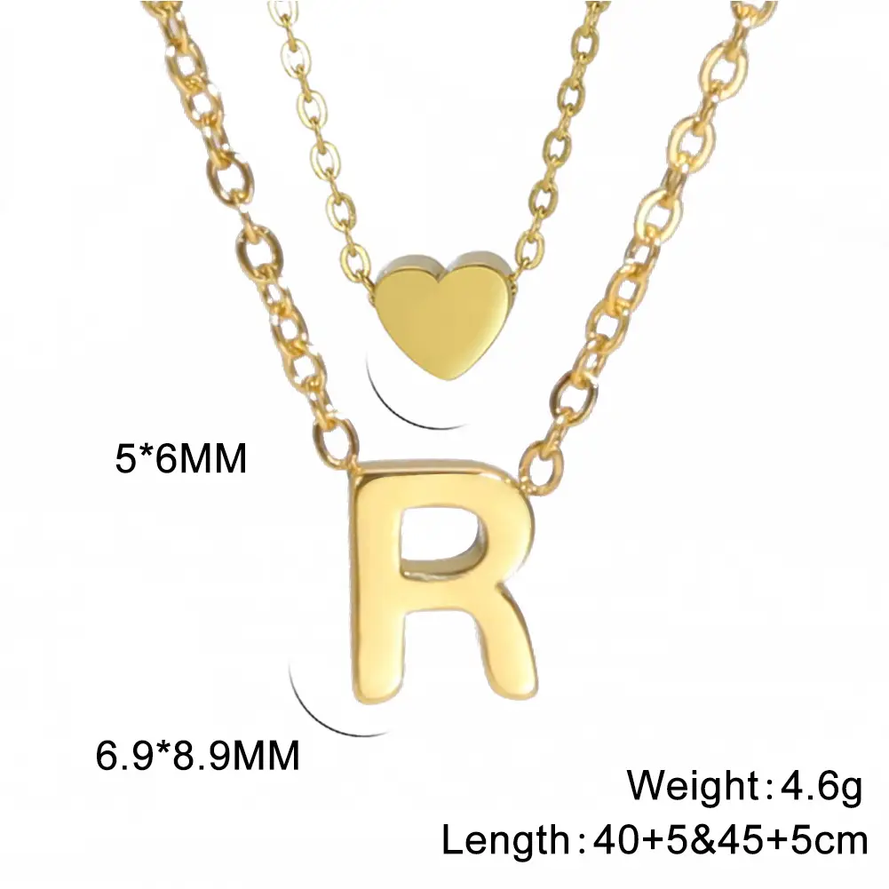Golden P-Heart Necklace for Women - Image 18