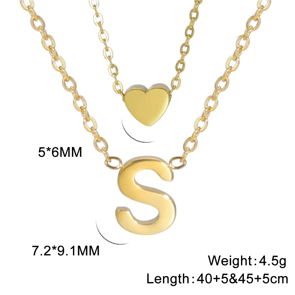 Golden P-Heart Necklace for Women - Image 19