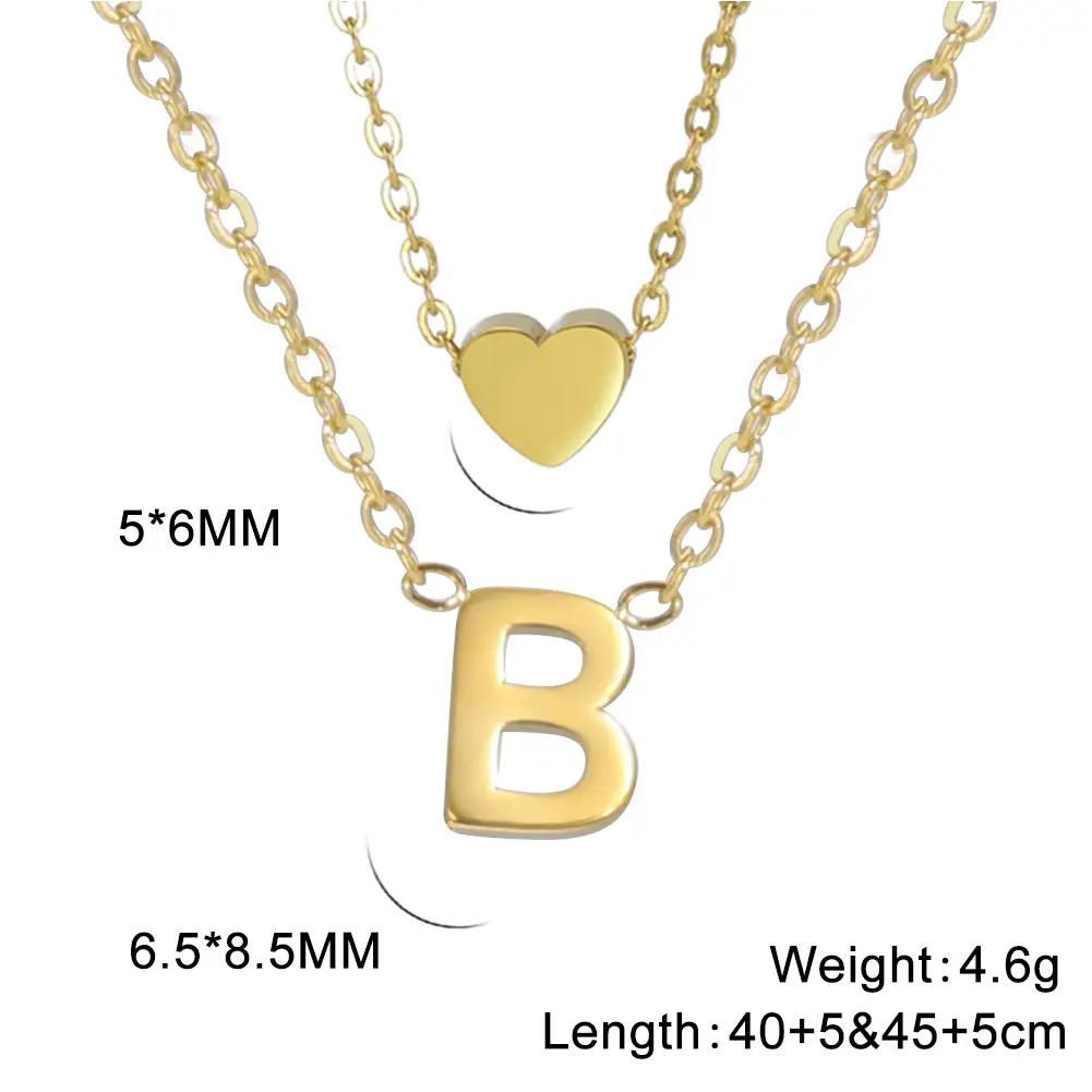 Golden P-Heart Necklace for Women - Image 2