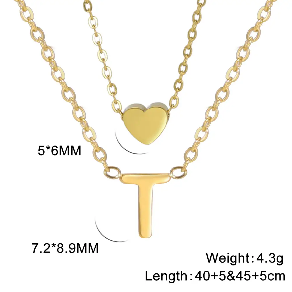 Golden P-Heart Necklace for Women - Image 20