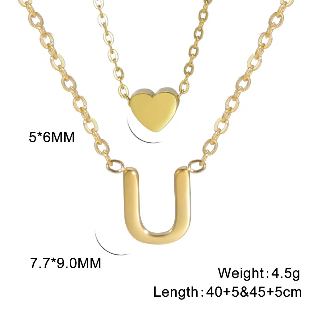 Golden P-Heart Necklace for Women - Image 21