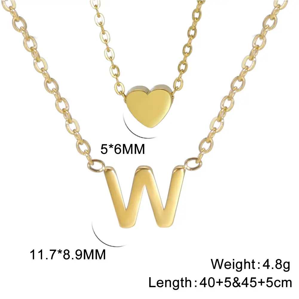 Golden P-Heart Necklace for Women - Image 23