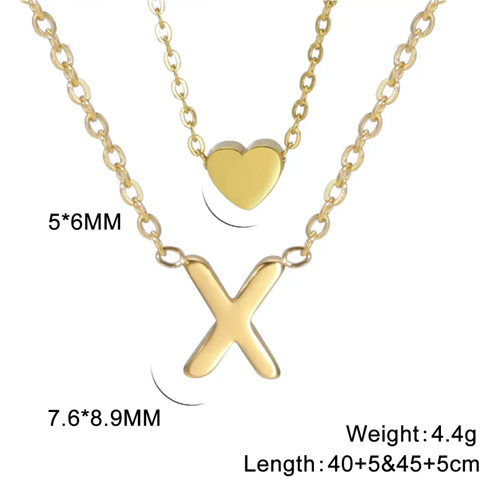 Golden P-Heart Necklace for Women - Image 24