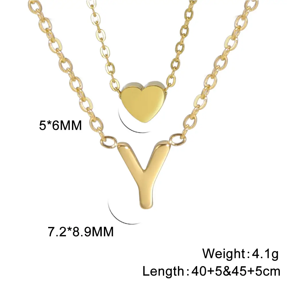 Golden P-Heart Necklace for Women - Image 25