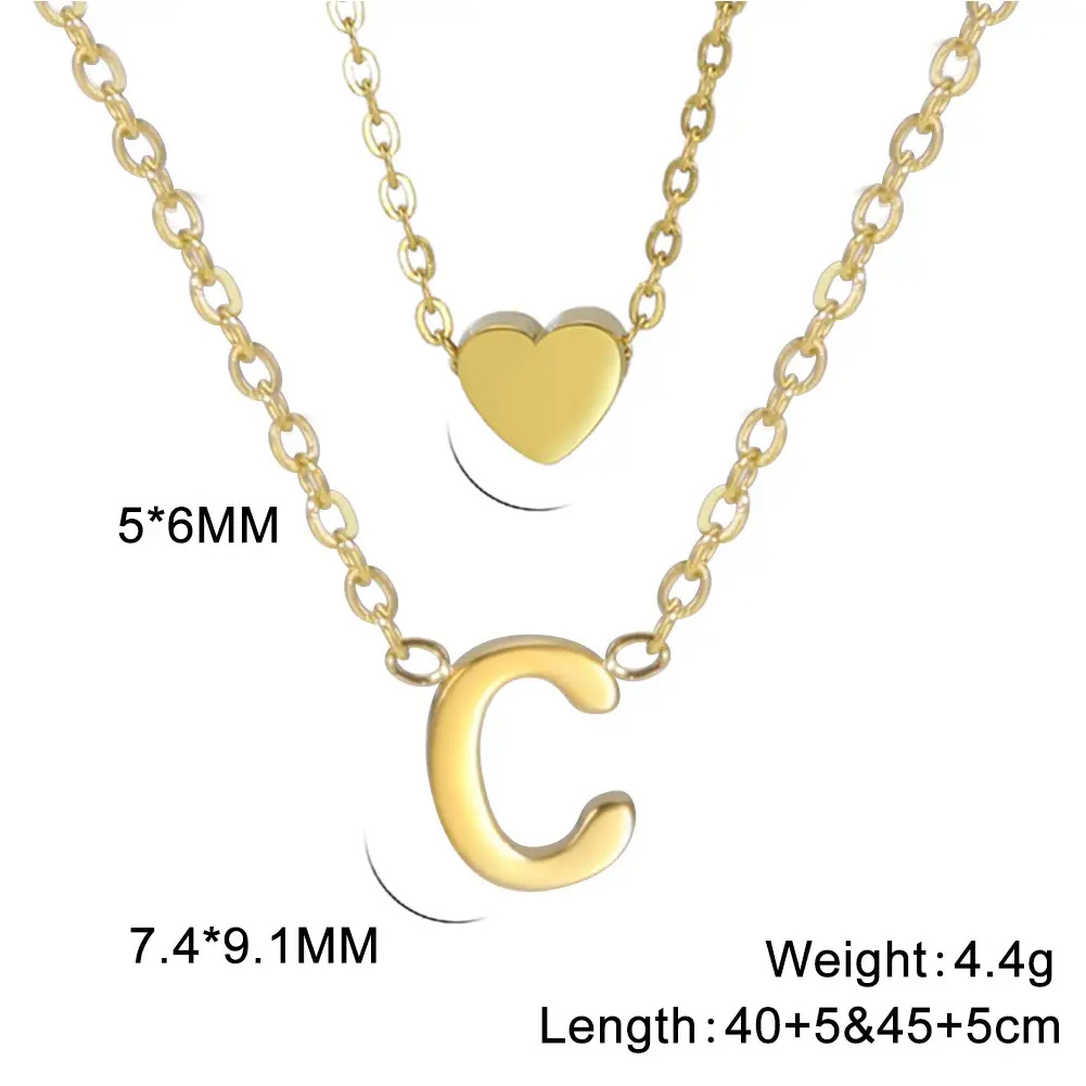 Golden P-Heart Necklace for Women - Image 3