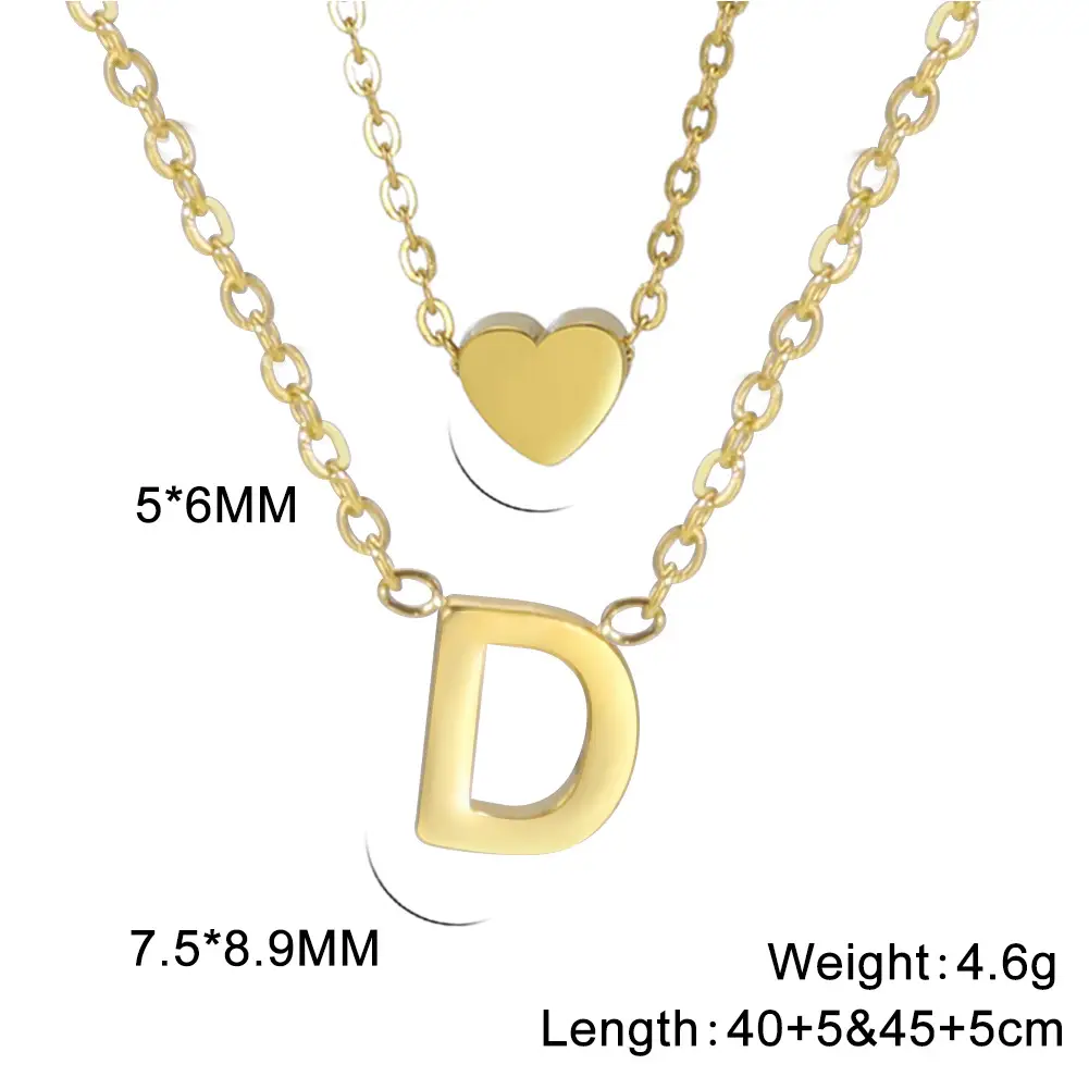 Golden P-Heart Necklace for Women - Image 4