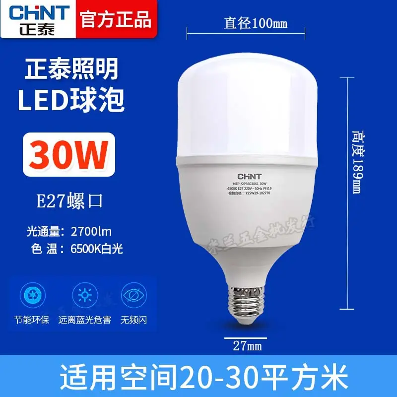 Chint LED Bulb 30W 12V E27 Threaded White Light