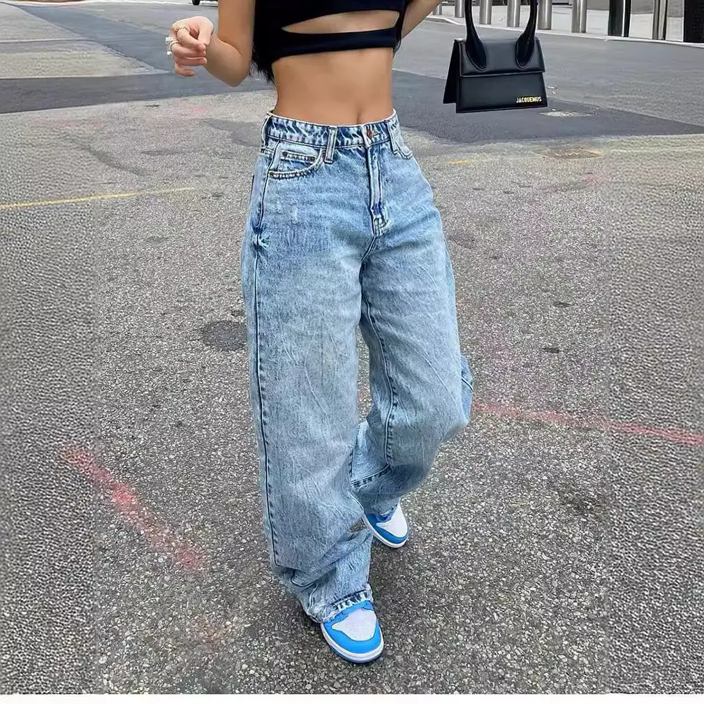 Women Slim Fit Jeans Blue Denim High Waist Casual - Image 4