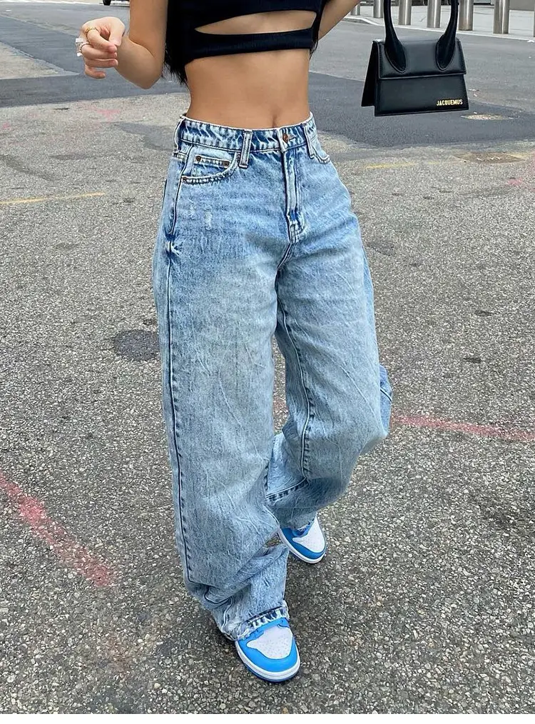 Women Slim Fit Jeans Blue Denim High Waist Casual — feature 6
