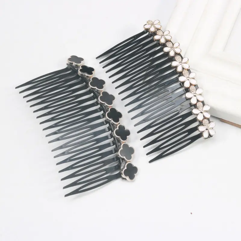 Black Pearl Hair Comb with Crystal & Pearl Accents - Image 13