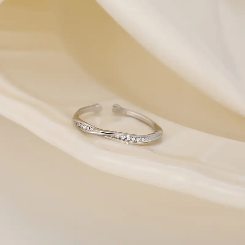 Fangxing S925 Sterling Silver Ring Women's Simple Fashion Personality All-match Niche Design Sense Opening Finger Ring Ins Style - Image 3