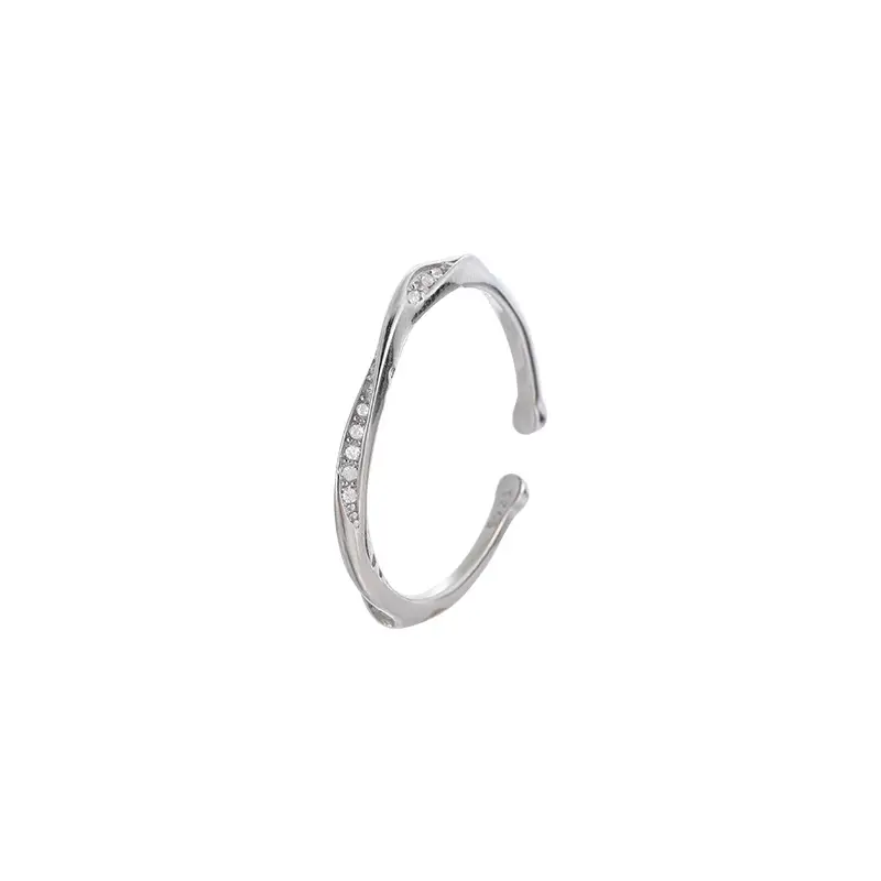 Fangxing S925 Sterling Silver Ring Women's Simple Fashion Personality All-match Niche Design Sense Opening Finger Ring Ins Style - Image 5