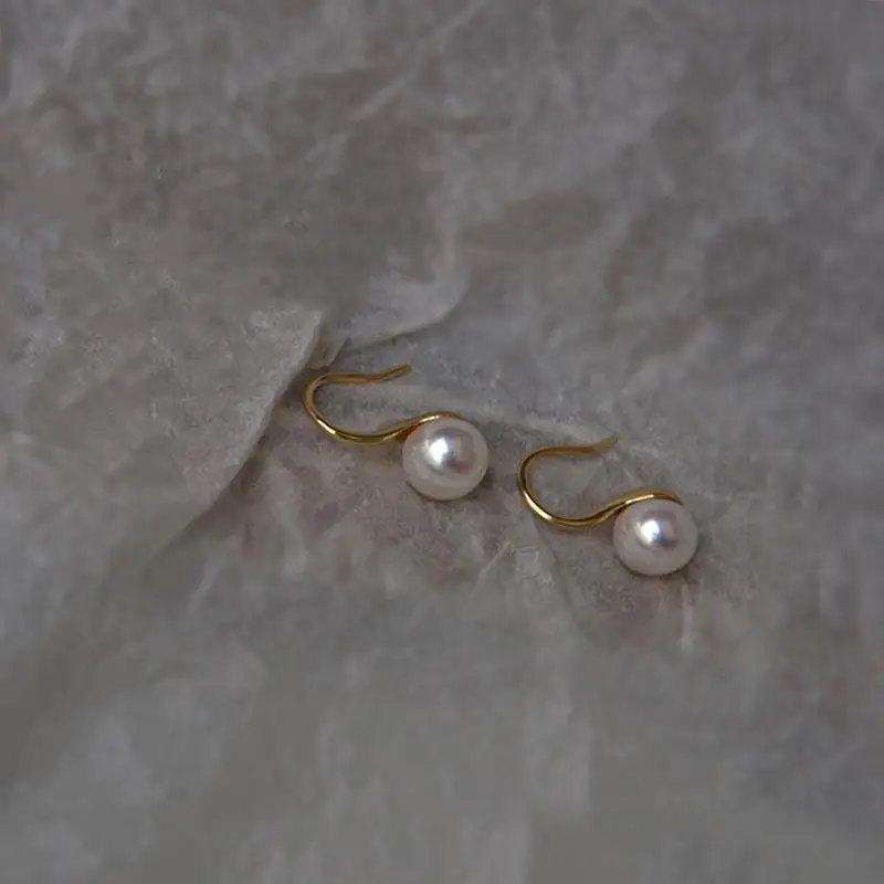S925 Sterling Silver Pearl Stud Earrings for Women