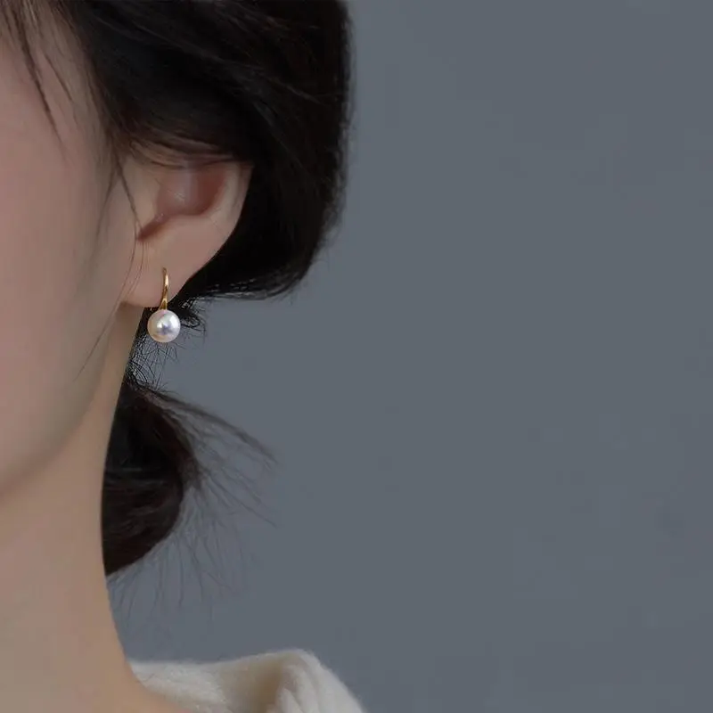 S925 Sterling Silver Pearl Stud Earrings for Women