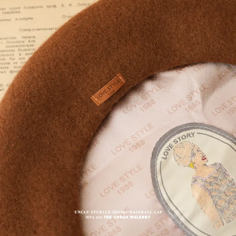 Ishihara Satomi Wool Painter Hat for Girls Brown - Image 12