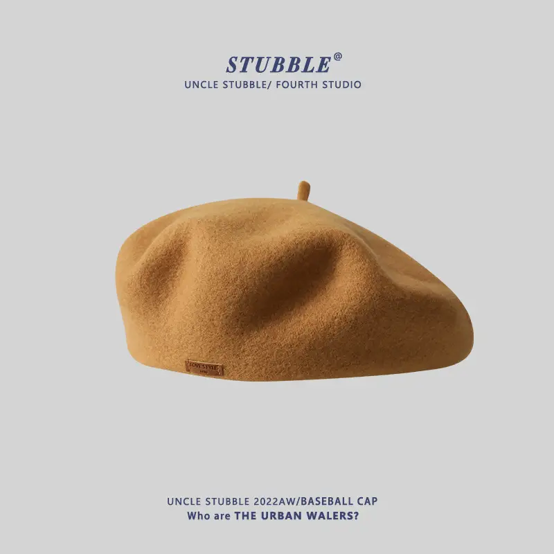 Ishihara Satomi Wool Painter Hat for Girls Brown - Image 3