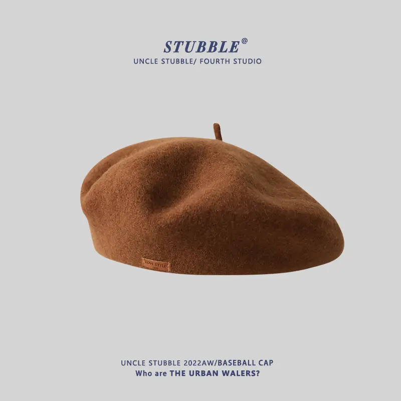 Ishihara Satomi Wool Painter Hat for Girls Brown - Image 4