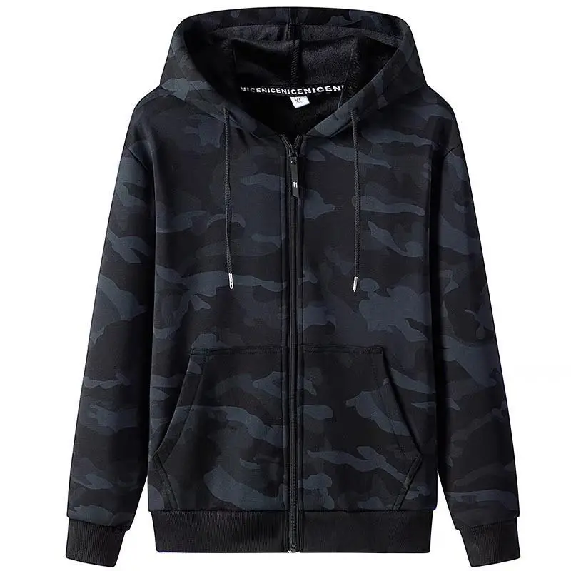 Men's Camo Full Zip Hoodie Sweatshirt Large - Image 6