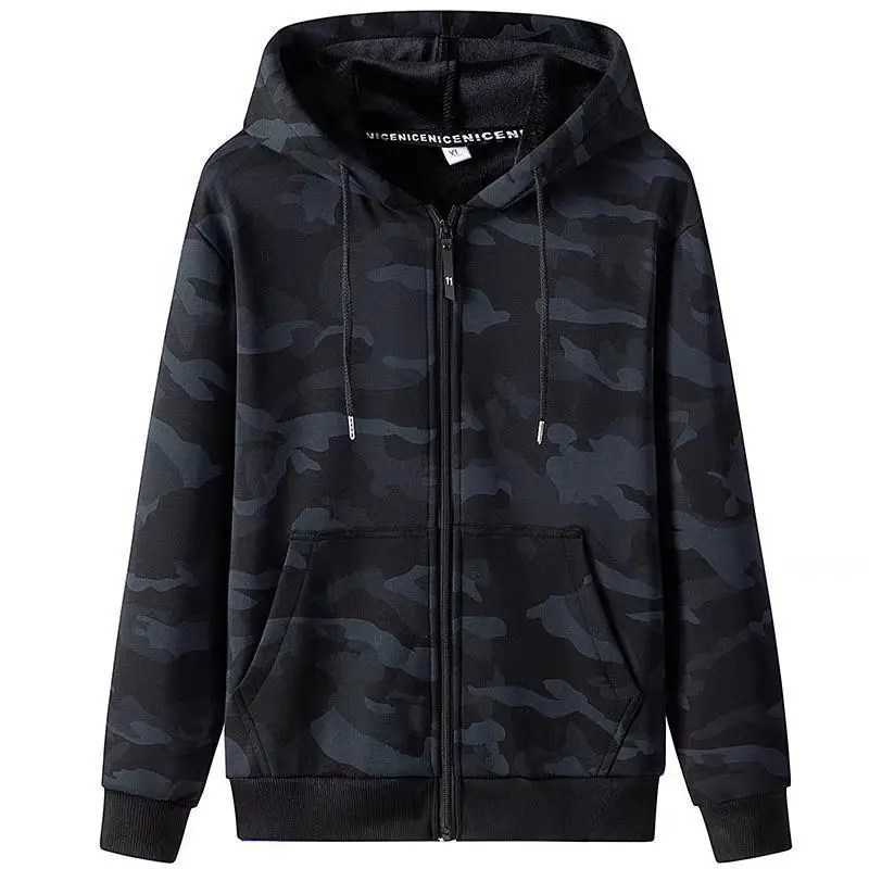 Men's Camo Full Zip Hoodie Sweatshirt Large - Image 7
