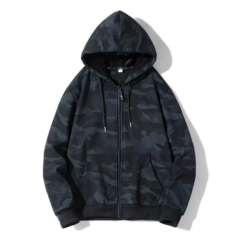 Men's Camo Full Zip Hoodie Sweatshirt Large - Image 8