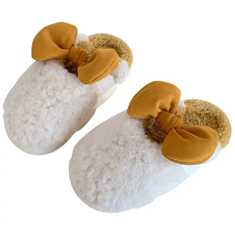 Women's Bowknot Cotton Slippers Warm Autumn Winter - Image 9