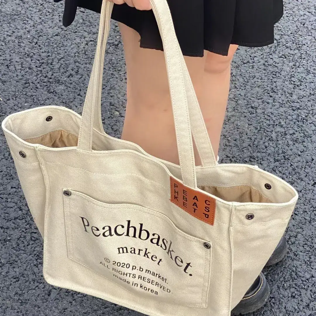 Korean Style Women's Canvas Shoulder Bag Large Capacity - Image 3