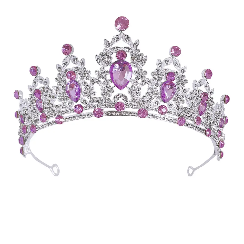 European & American Bridal Crown with Green Rhinestones