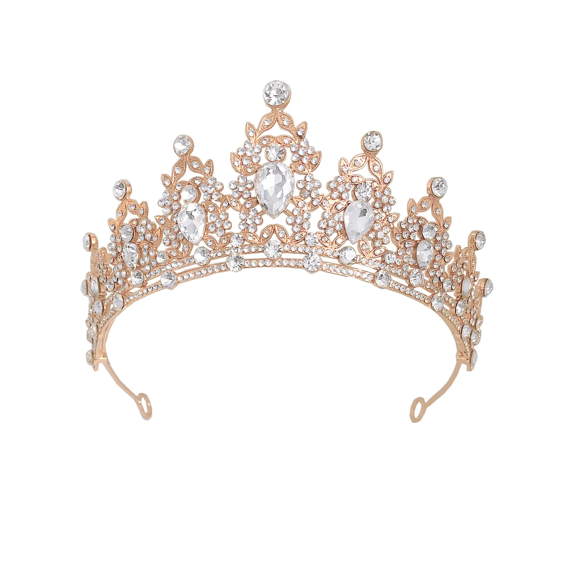European & American Bridal Crown with Green Rhinestones