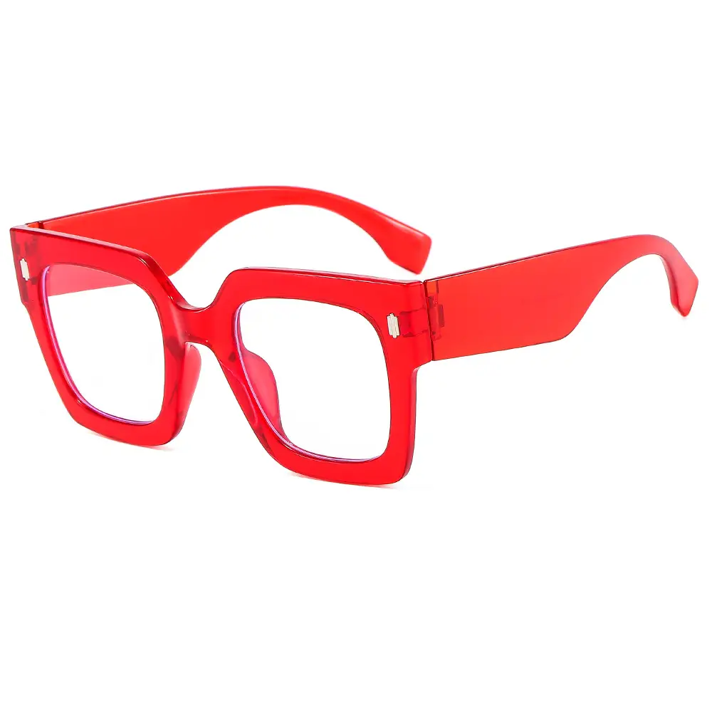 Red Square Glasses for Women Street Wear Decorative Eye Accessories - Image 3