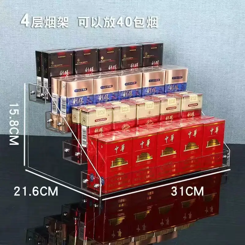 7 Layer Acrylic Cosmetics Display Rack Red Packets 28.5cm - Image 4