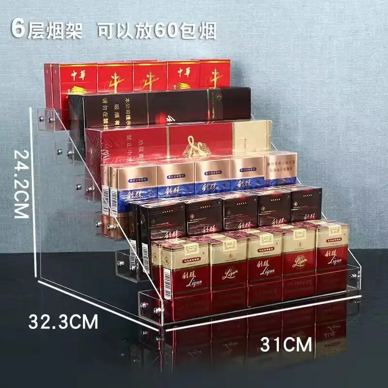 7 Layer Acrylic Cosmetics Display Rack Red Packets 28.5cm - Image 6