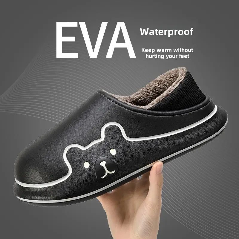 Stomp Feeling Thick-soled Cotton Slippers Women's Winter Bag Heel Indoor Home Waterproof Sliding Couple's Pair of Cotton Shoes Men's Outer Wear - Image 9