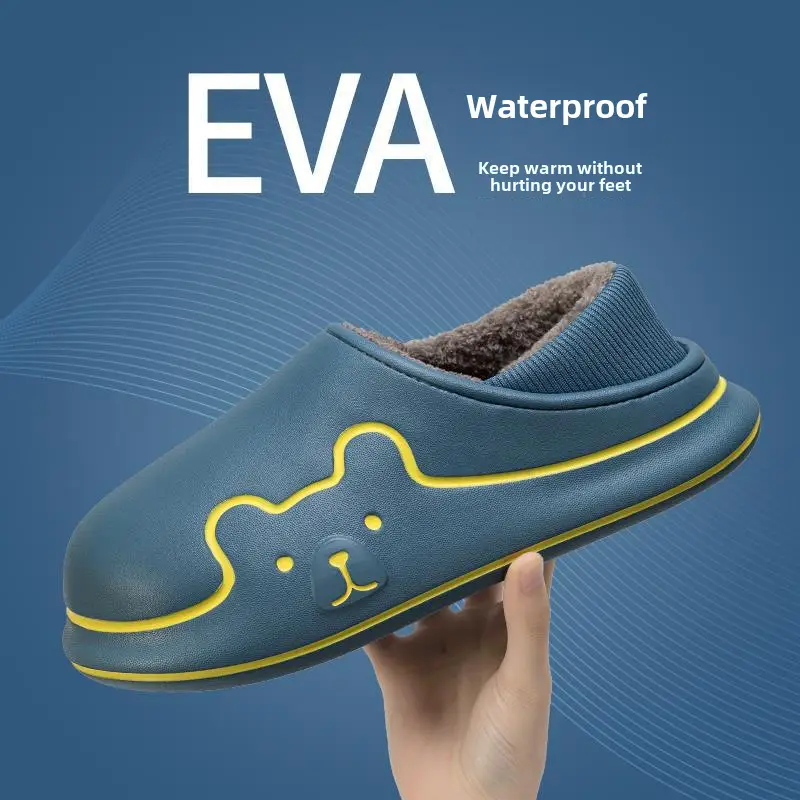 Stomp Feeling Thick-soled Cotton Slippers Women's Winter Bag Heel Indoor Home Waterproof Sliding Couple's Pair of Cotton Shoes Men's Outer Wear - Image 13