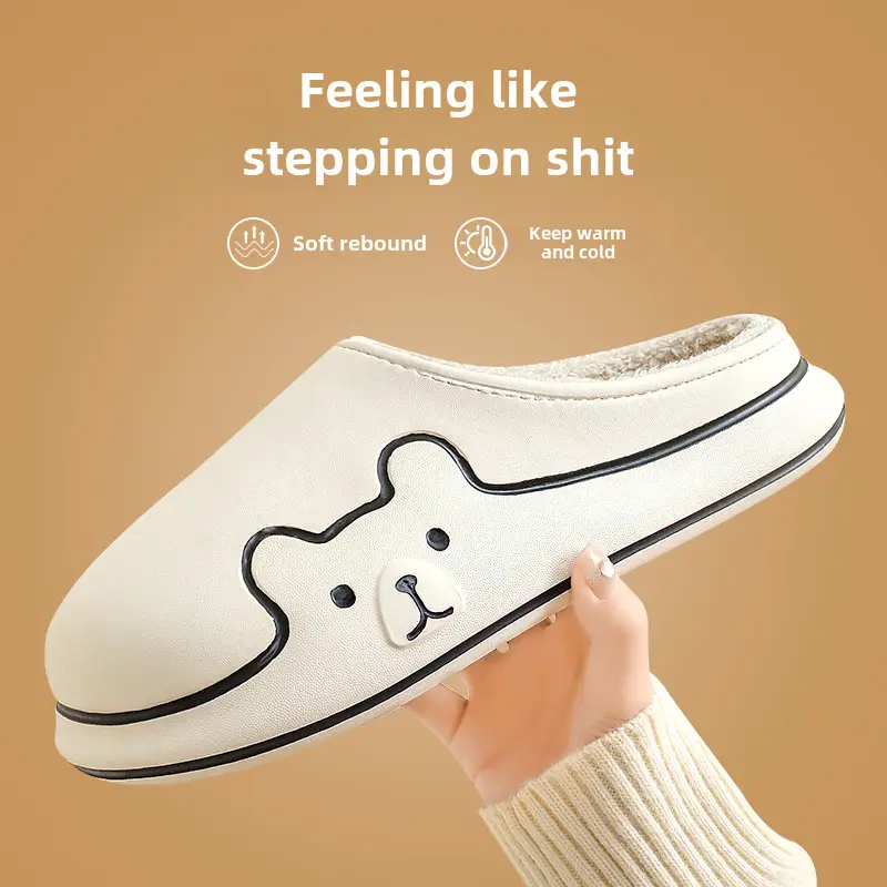 Stomp Feeling Thick-soled Cotton Slippers Women's Winter Bag Heel Indoor Home Waterproof Sliding Couple's Pair of Cotton Shoes Men's Outer Wear - Image 14