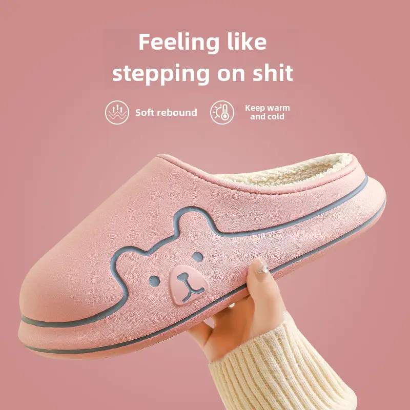 Stomp Feeling Thick-soled Cotton Slippers Women's Winter Bag Heel Indoor Home Waterproof Sliding Couple's Pair of Cotton Shoes Men's Outer Wear - Image 19