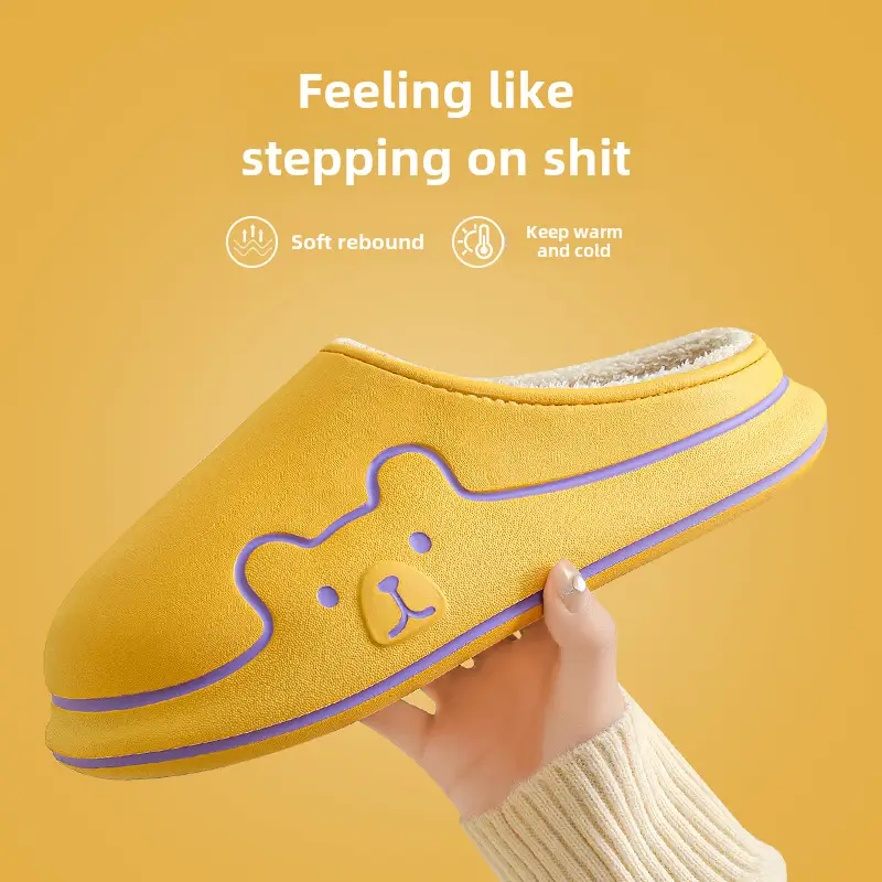 Stomp Feeling Thick-soled Cotton Slippers Women's Winter Bag Heel Indoor Home Waterproof Sliding Couple's Pair of Cotton Shoes Men's Outer Wear - Image 20