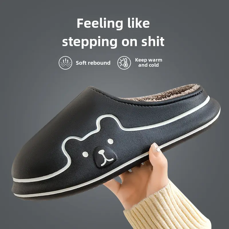Stomp Feeling Thick-soled Cotton Slippers Women's Winter Bag Heel Indoor Home Waterproof Sliding Couple's Pair of Cotton Shoes Men's Outer Wear - Image 23