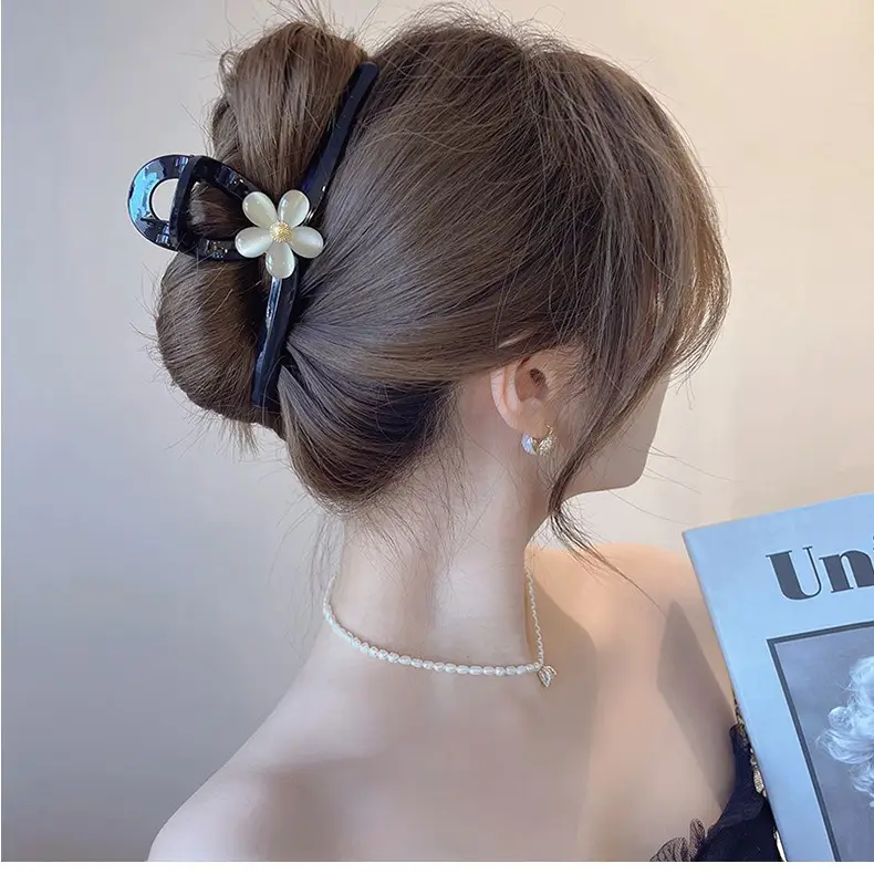Korean Flower Hairpin Women's Large Clip - Image 11