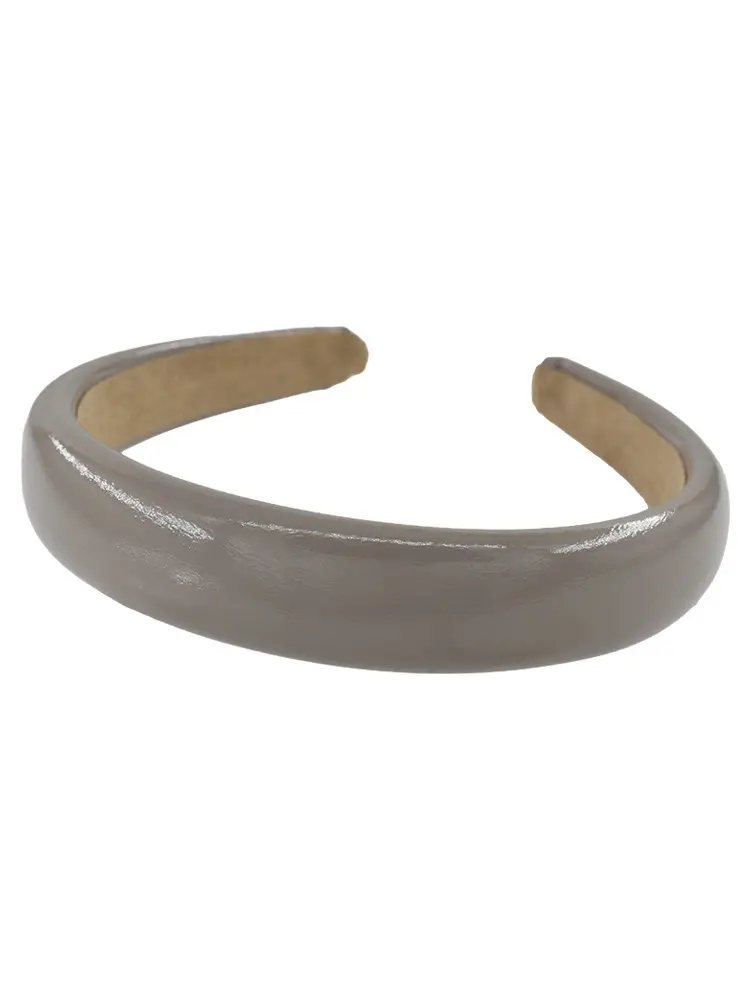 Vintage Cream Patent Leather Head Hoop with Cranial Top Design