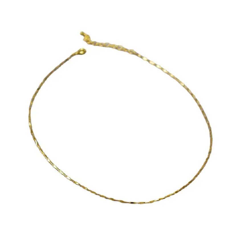 French Niche Brass Gold Plated Thin Belt Chain - Image 5