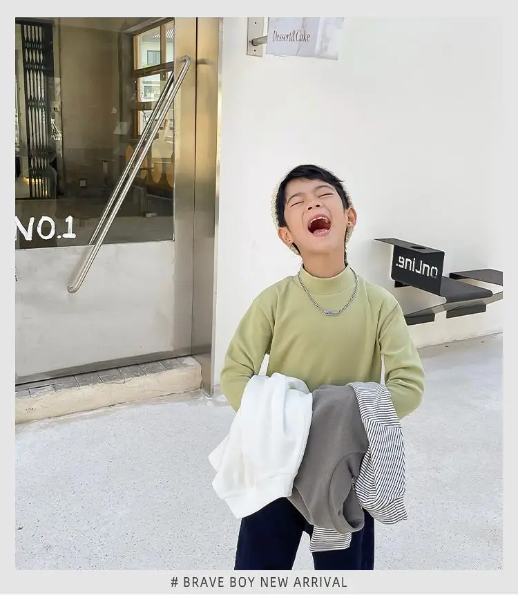 2025 Boys Thermal T-Shirt White Long Sleeve Winter — feature 2